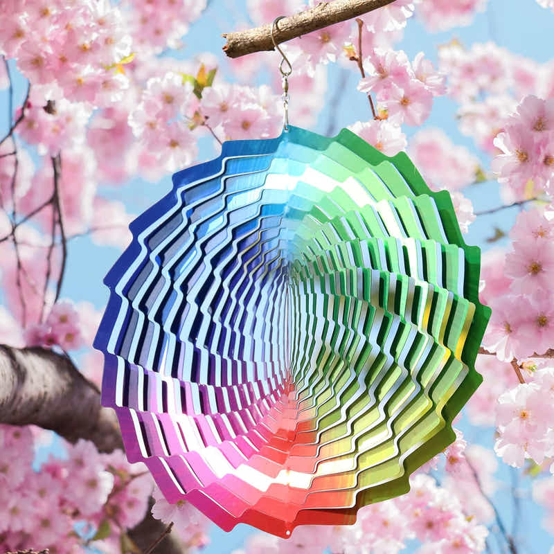 DS BS Rainbow Wind Spinners Garden Decoration