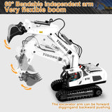 DS BS  11 Channel Remote Control Excavator Toy - White