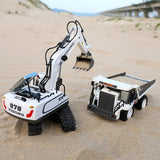 DS BS  11 Channel Remote Control Excavator Toy - White