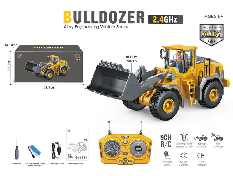 DS BS 9 Channel Remote Control Construction Bulldozer Toy