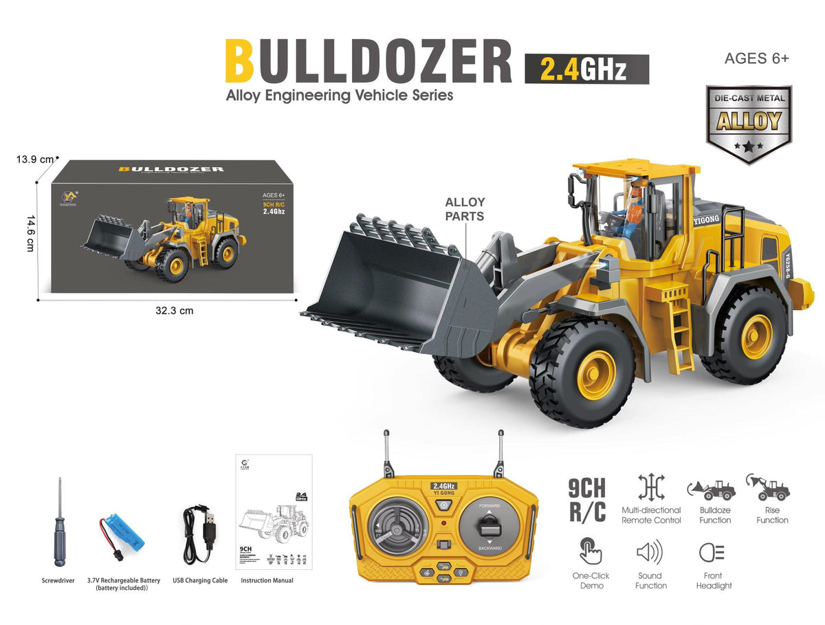Remote Control Bulldoizer DS BS 9 Channel Remote Control Construction Bulldozer Toy – TSB Living
