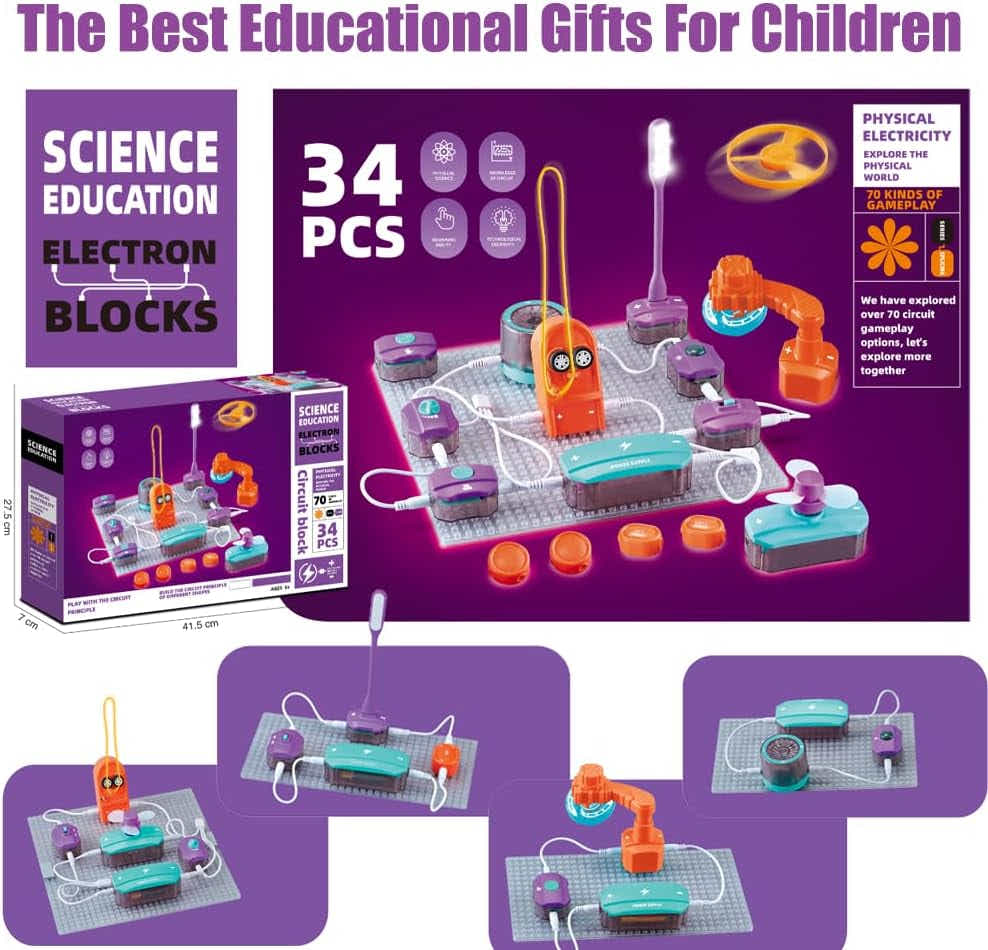 DS BS 34Pcs Science Experiments Circuit Board Kit