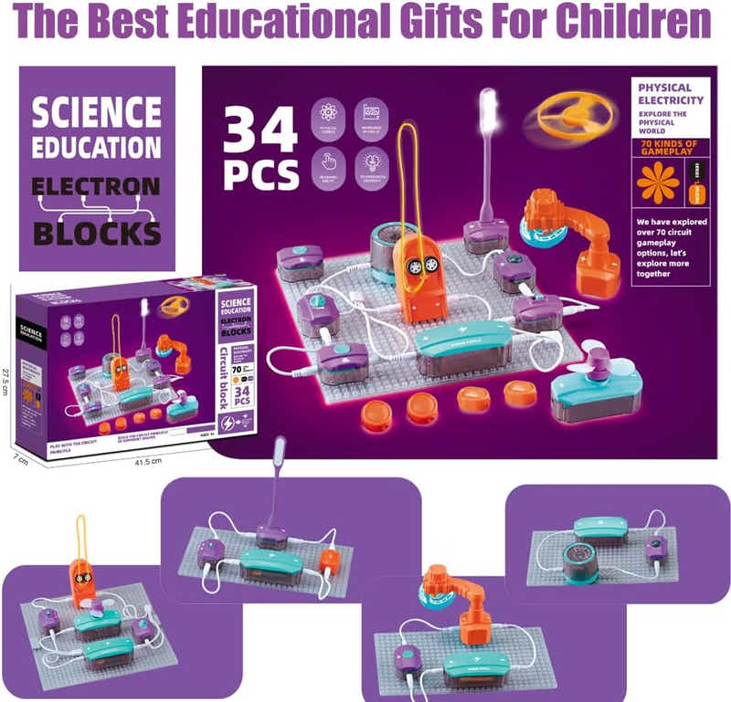 DS BS 34Pcs Science Experiments Circuit Board Kit