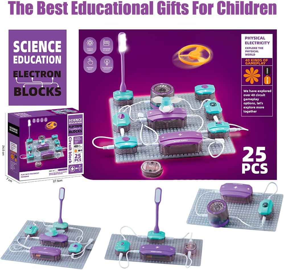 DS BS 25Pcs Science Experiments Circuit Board Kit