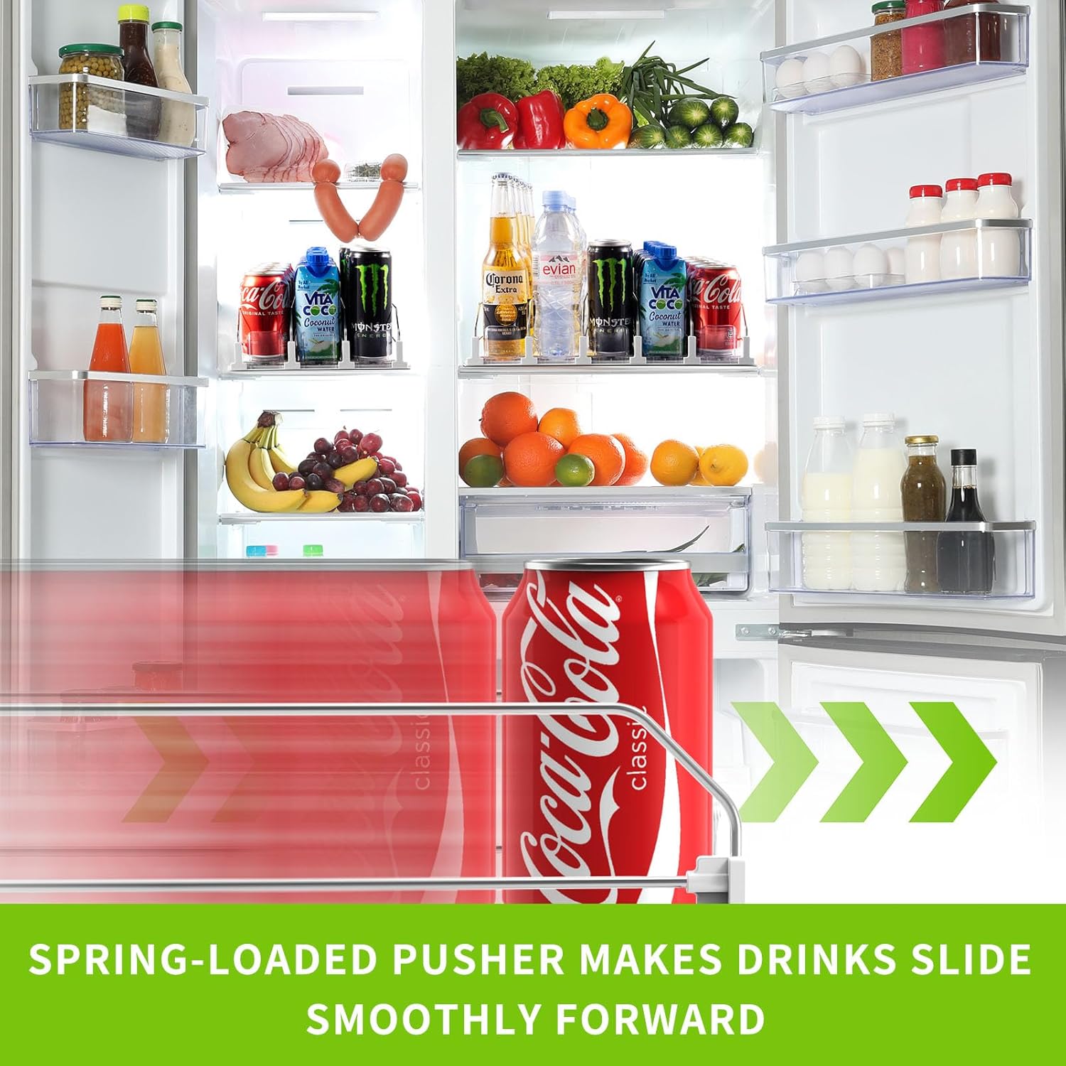 DS BS 3 Row Soda Can Dispenser with Spring Loaded Pusher
