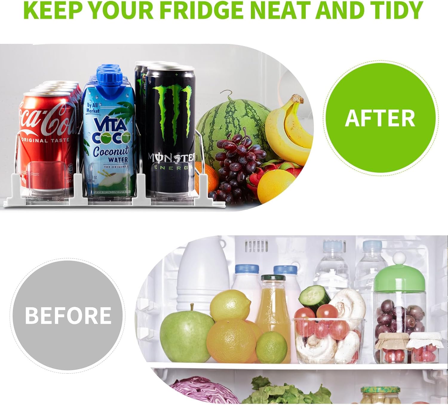 DS BS 3 Row Soda Can Dispenser with Spring Loaded Pusher