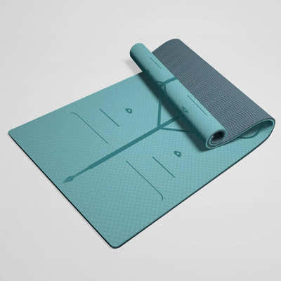 DS BS Extra Wide Long and Thick Pilates  Yoga Fitness Mat - Blue