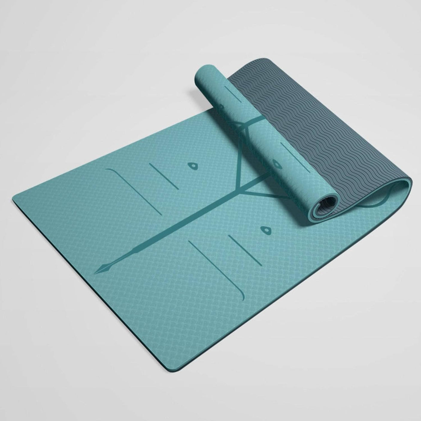 DS BS Extra Wide Long and Thick Pilates  Yoga Fitness Mat - Blue