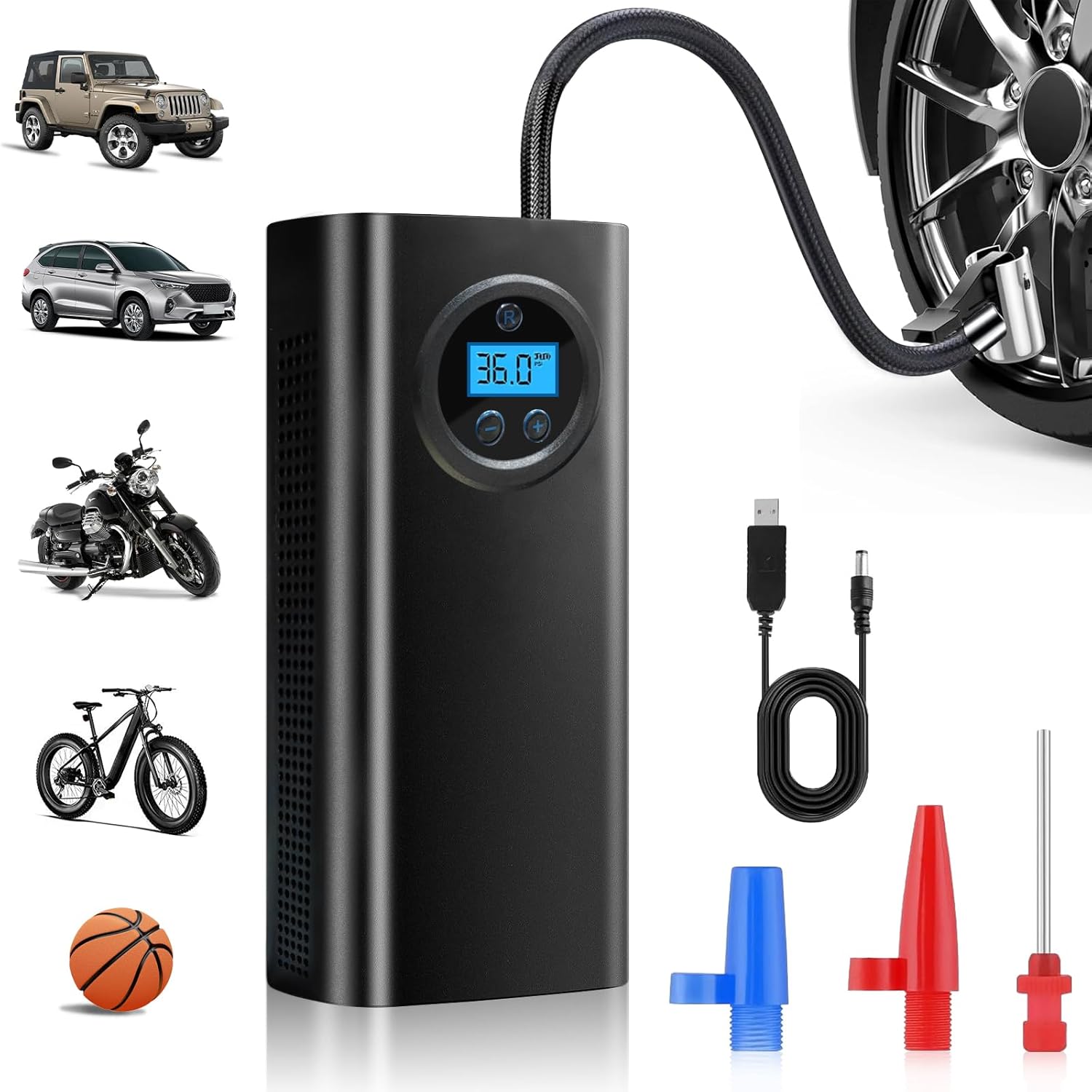 DS BS Air Pump Portable Compressor Tire Inflator with LCD Display