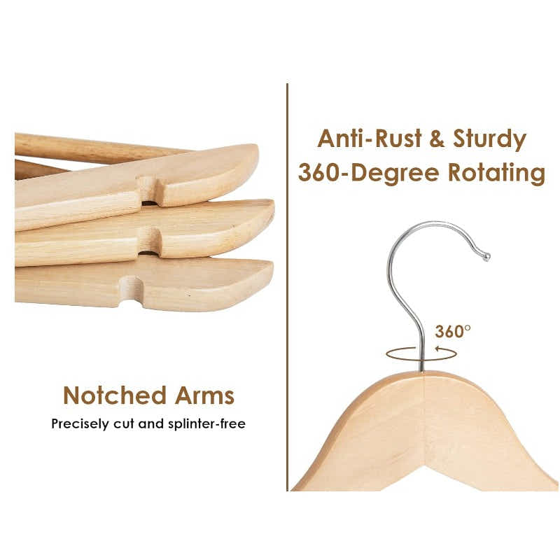 DS BS Wooden Hangers 10 Pack