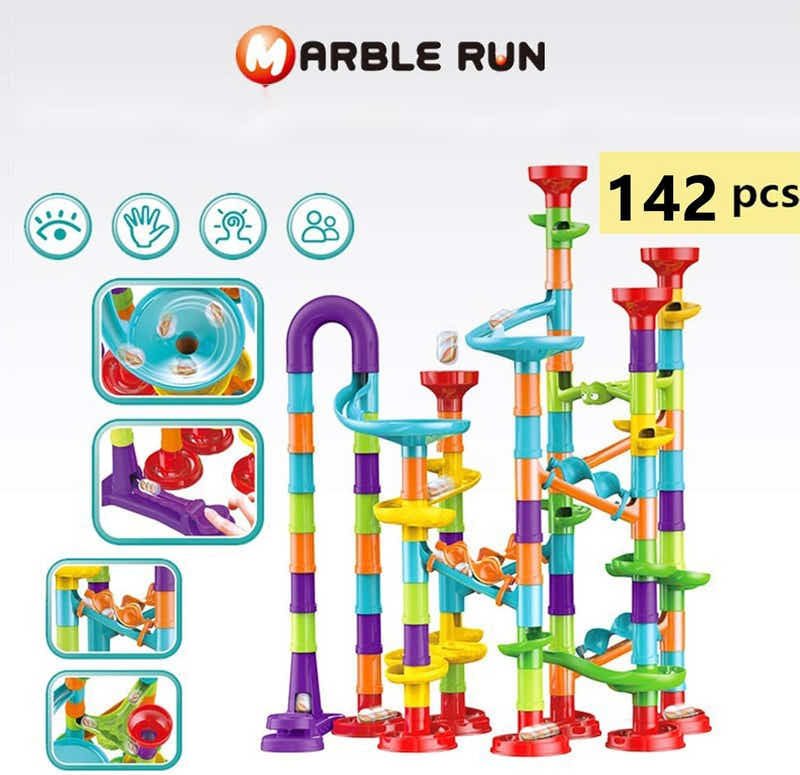 DS BS 142Pcs Piece DIY Marble Run Race Set