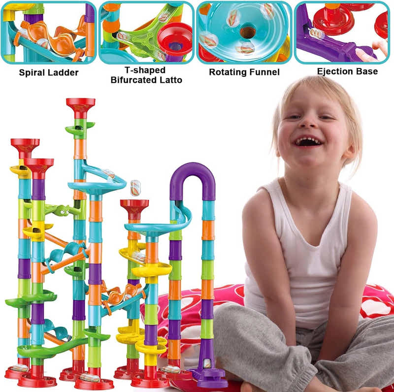 DS BS 142Pcs Piece DIY Marble Run Race Set