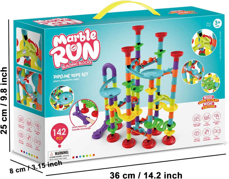 DS BS 142Pcs Piece DIY Marble Run Race Set