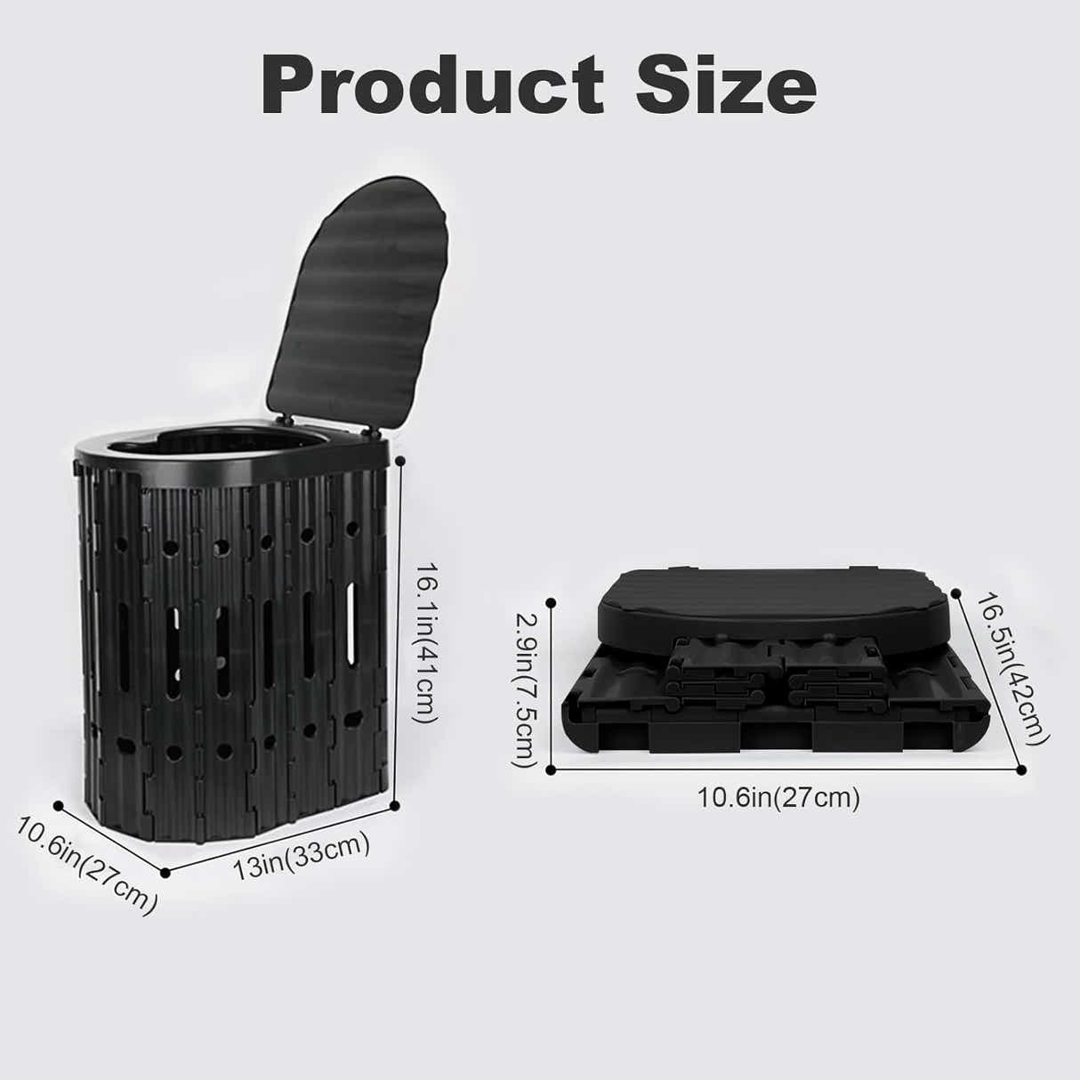 DS BS Portable Camping Toilet with Lid -41cm