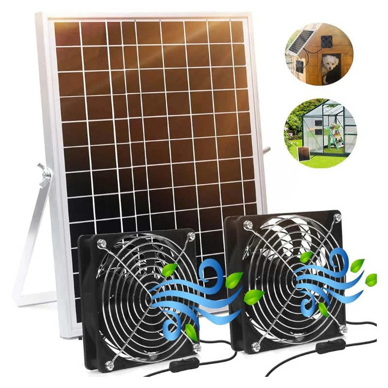 DS BS 15W Solar Powered Dual Fan Kit