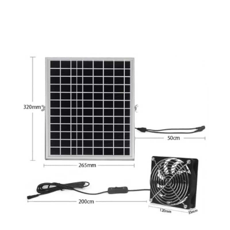 DS BS 15W Solar Powered Dual Fan Kit