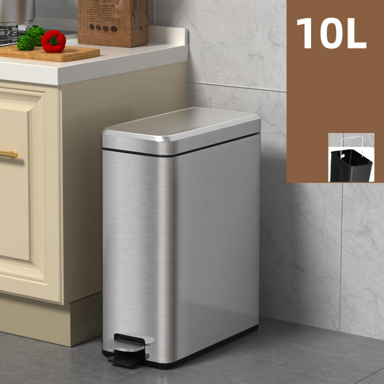 DS BS 10L Slim Kitchen Trash Can