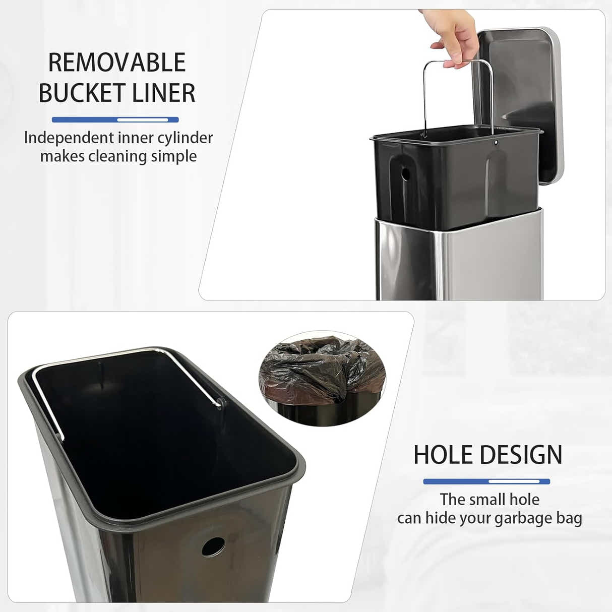 DS BS 10L Slim Kitchen Trash Can