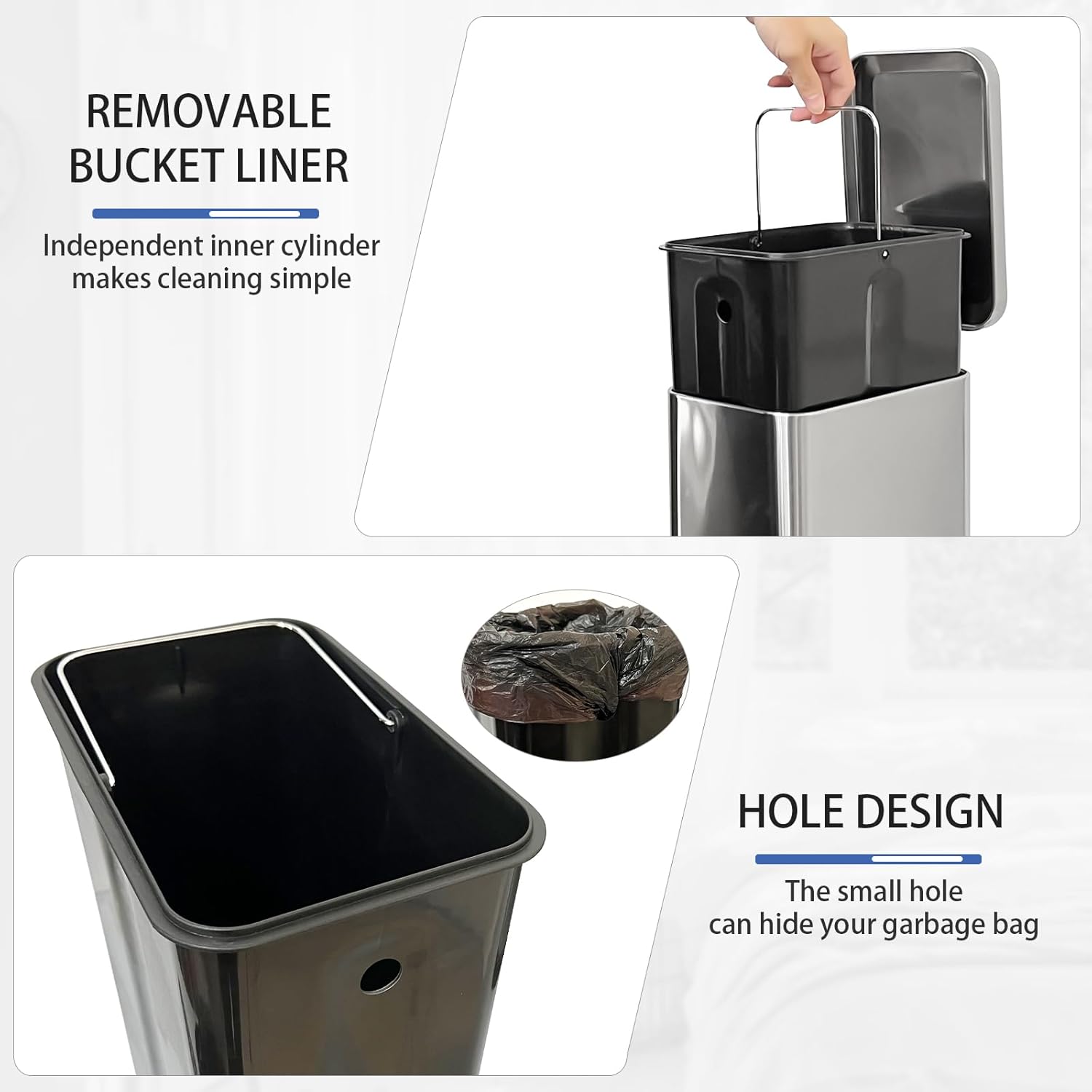 DS BS 10L Slim Kitchen Trash Can