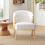 DS BS Fleece Accent Chair with Wood Legs