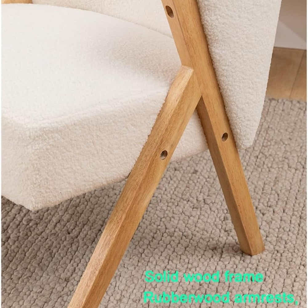 DS BS Fleece Accent Chair with Wood Legs