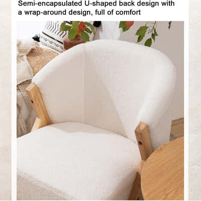 DS BS Fleece Accent Chair with Wood Legs