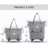 DS BS Expandable foldable duffel bag suitcase with Removable Wheels S -Purple