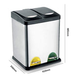 DS BS 30L Dual Compartment Trash Can