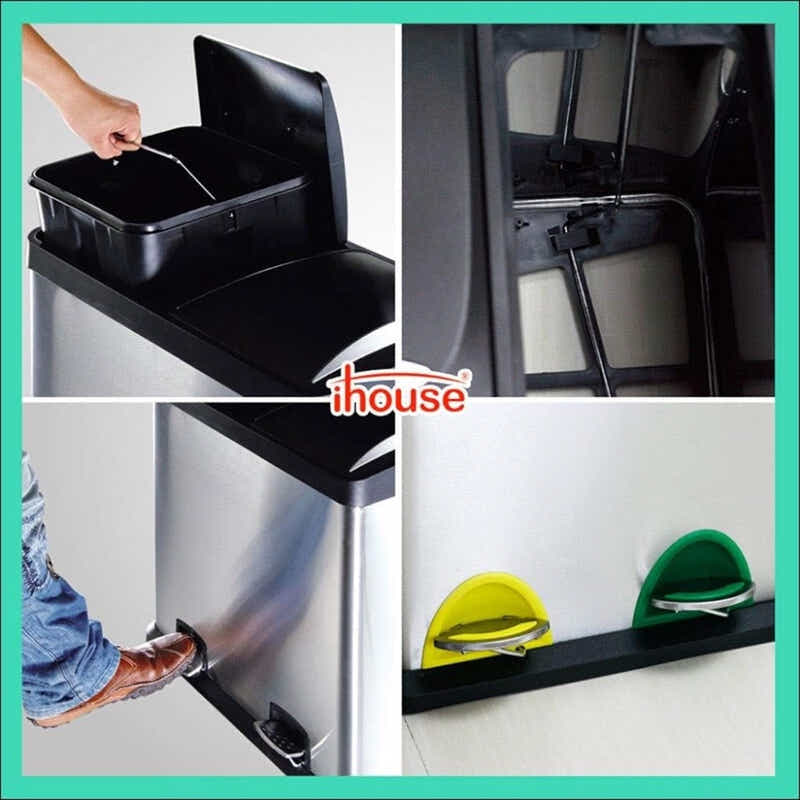 DS BS 30L Dual Compartment Trash Can