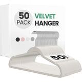 DS BS 50Pack Velvet Hangers -45cm White