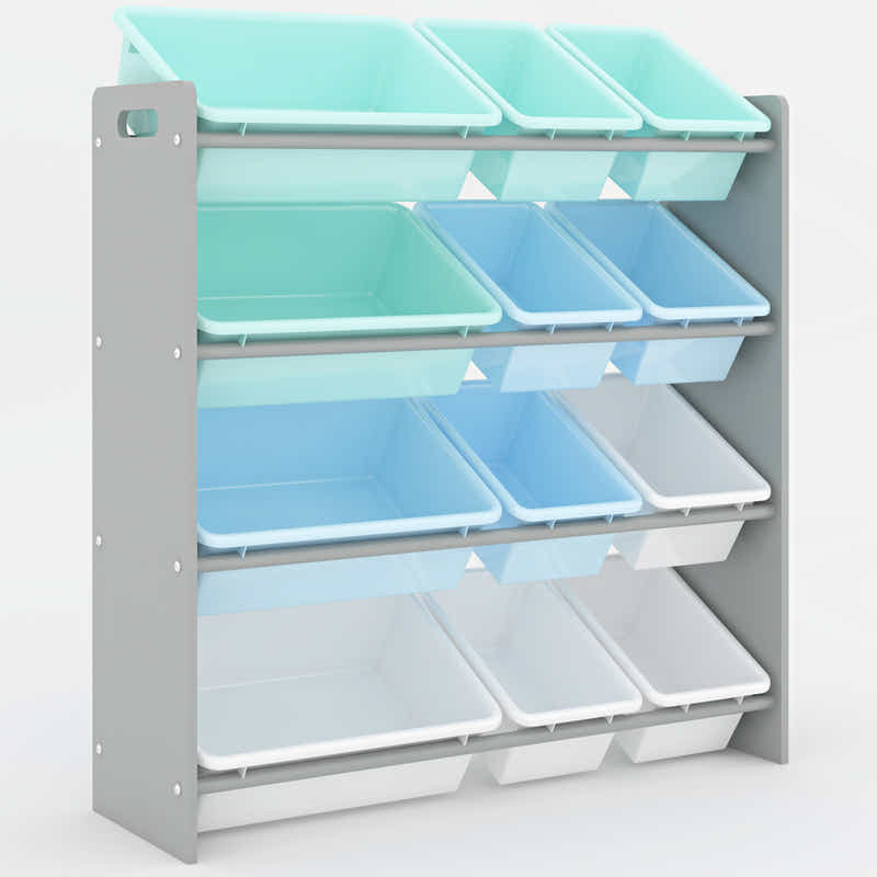 DS BS Kids toy Storage organizer with 12 plastic bins