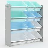 DS BS Kids toy Storage organizer with 12 plastic bins