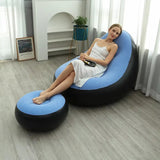 DS BS Inflatable Leisure Sofa Chair  Footstoo -Light Blue