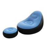 DS BS Inflatable Leisure Sofa Chair  Footstoo -Light Blue