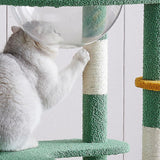 DS BS Cactus Cat Tree Tower , 135cm Multi-Level Cat Climbing Furniture