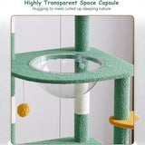 DS BS Cactus Cat Tree Tower , 135cm Multi-Level Cat Climbing Furniture