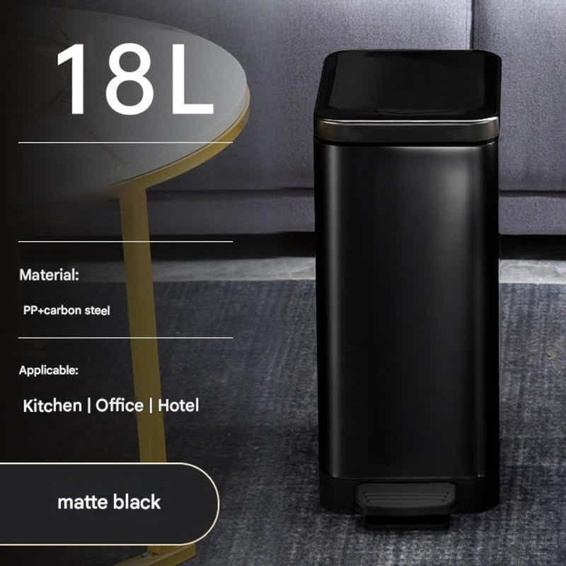 DS BS 18L Slim Kitchen Trash Can -Black