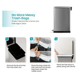 DS BS 15L Slim Kitchen Trash Can -Black