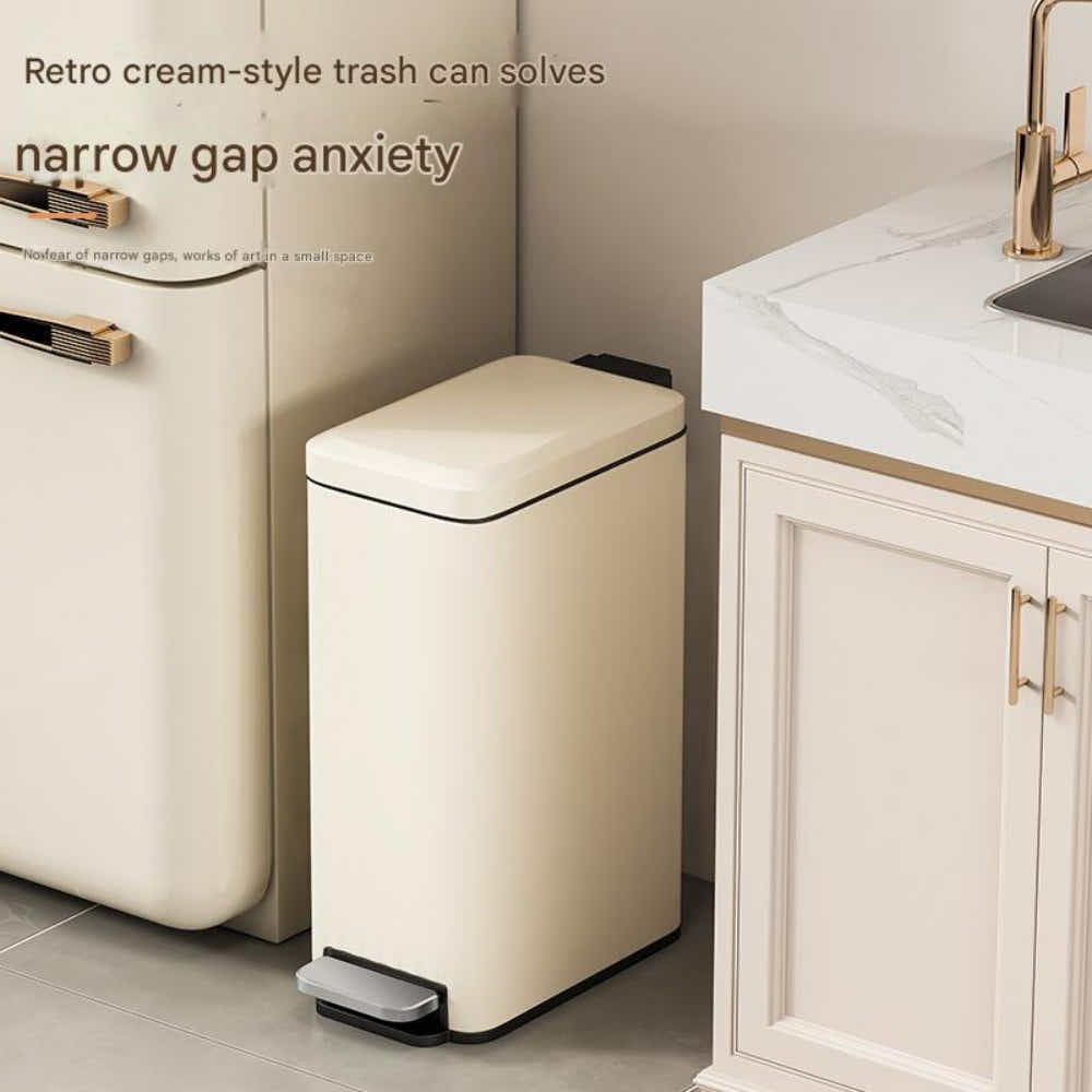 DS BS 18L Slim Kitchen Trash Can -White