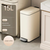 DS BS 15L Slim Kitchen Trash Can -White