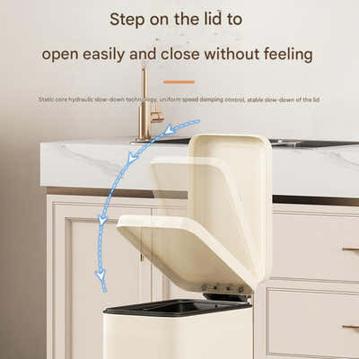 DS BS 15L Slim Kitchen Trash Can -White