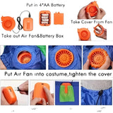 DS BS Inflatable T-Rex Costume – Brown Dinosaur Suit with Fan and Battery Box