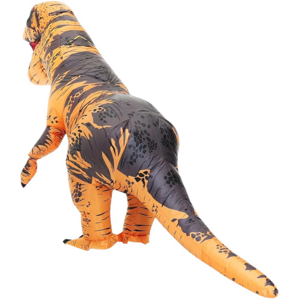 DS BS Inflatable Muscle T-Rex Costume – Brown Dinosaur Suit with Fan and Battery Box