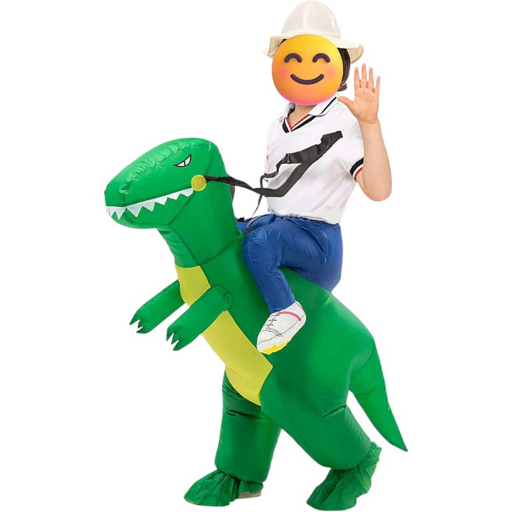 DS BS Green Inflatable Dinosaur Rider Size 150-190CM