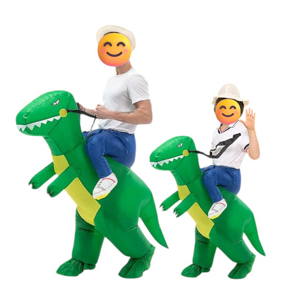 DS BS Green Inflatable Dinosaur Rider Size 150-190CM