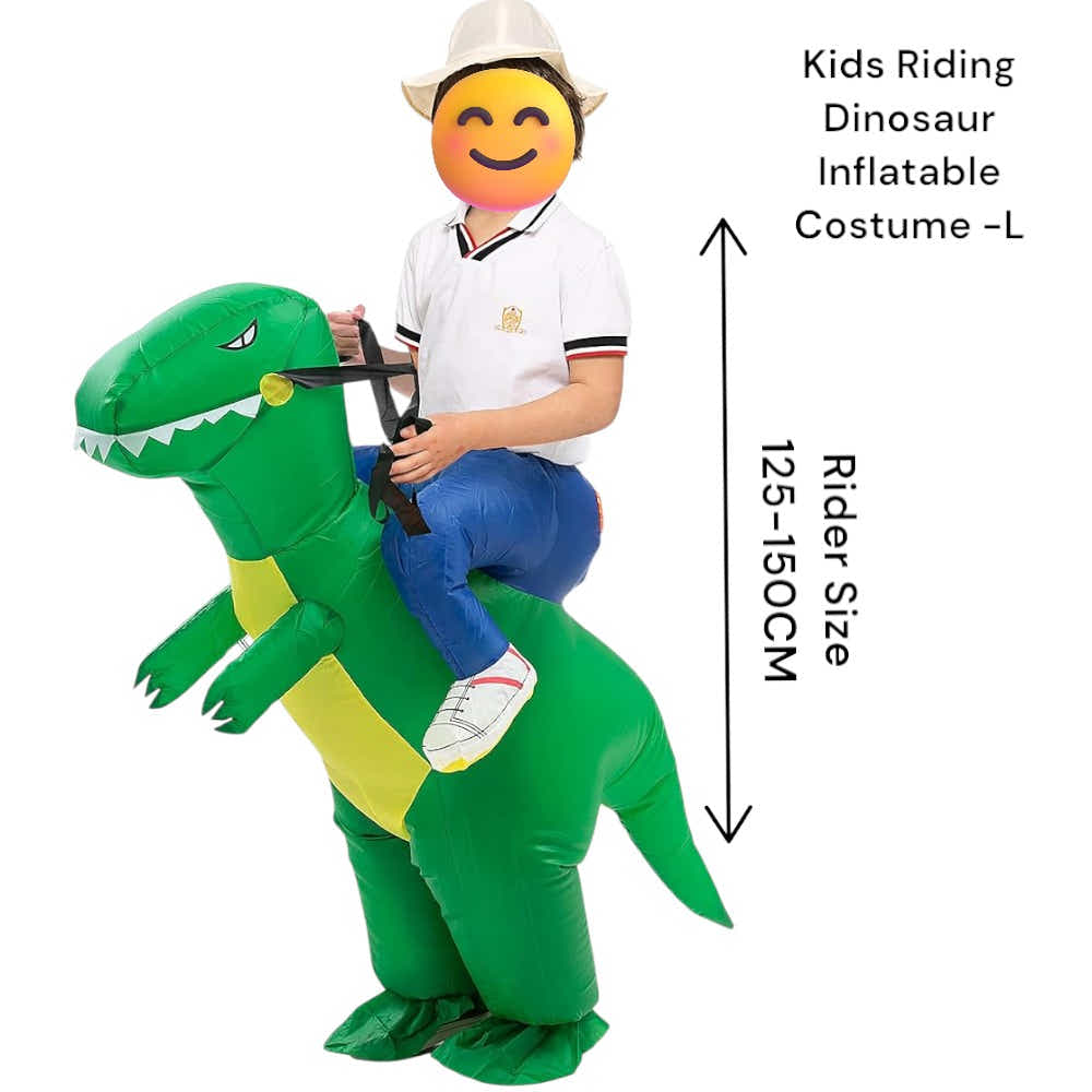 DS BS Green Inflatable Dinosaur Rider Size 125-150CM