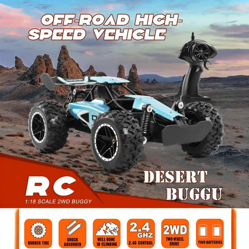 DS BS 2.4G Remote Control Off-Road Car 15km/h High Speed Racing Vehicle - Blue