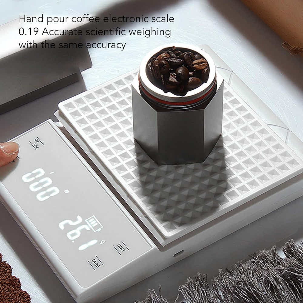 DS BS Digital Coffee Scale with Timer - White