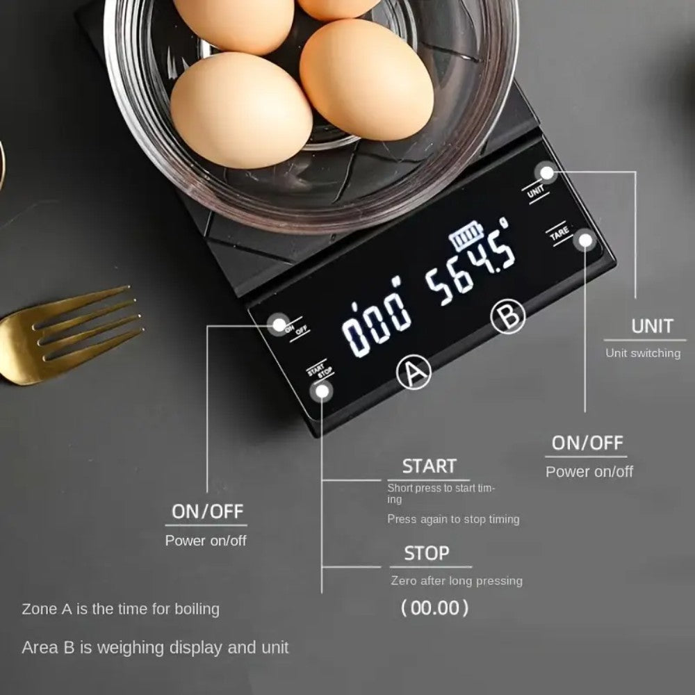 DS BS Digital Coffee Scale with Timer - Black