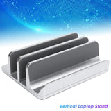 DS BS Adjustable Vertical Laptop Stand Dual Slot Aluminum Holder